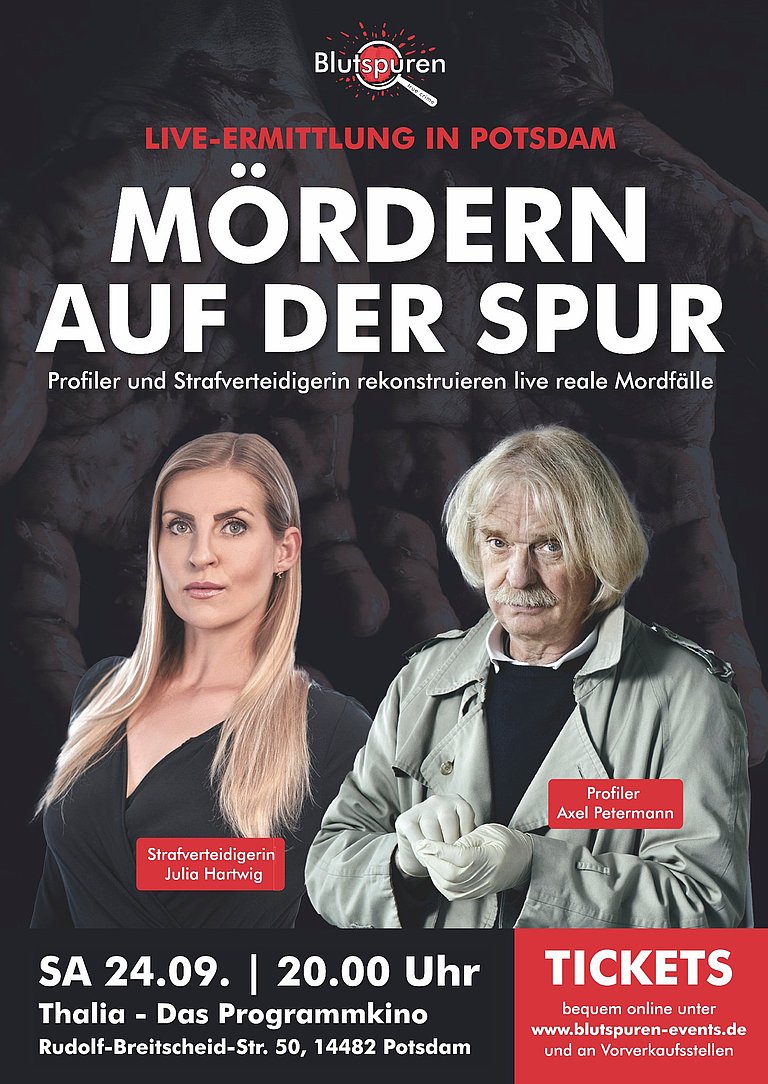 Filmplakat des Films Blutspuren: Profiler und Strafverteidigerin rekonstruieren reale Mordfälle